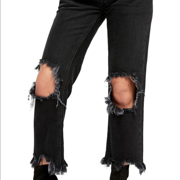Free People Maggie Distressed Mid Rise Jeans - Picture 6 of 9